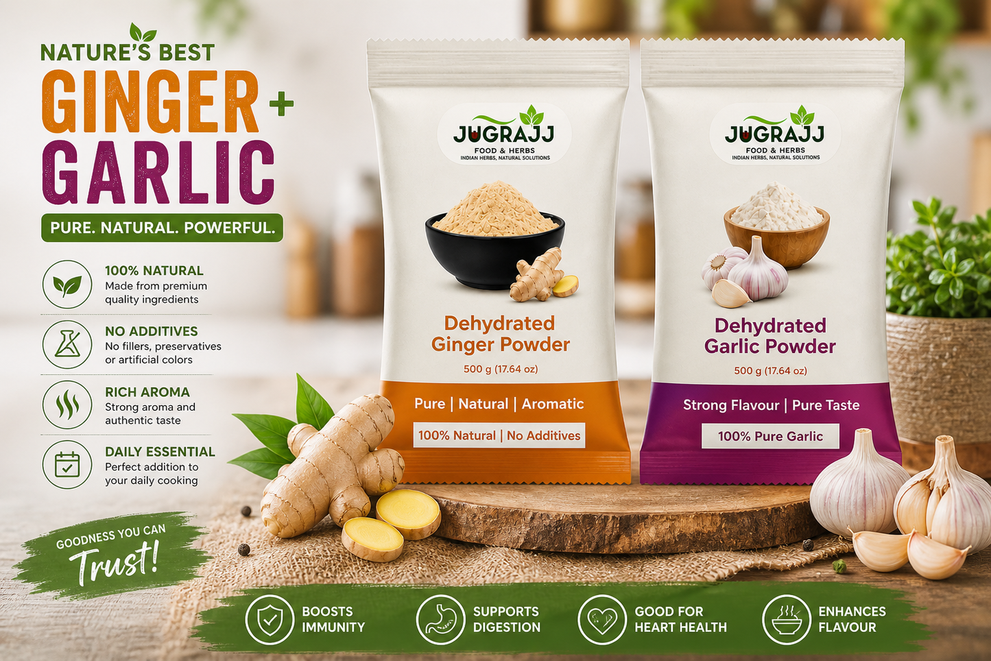 Daily Cooking combo - Ginger Powder & Garlic Powder