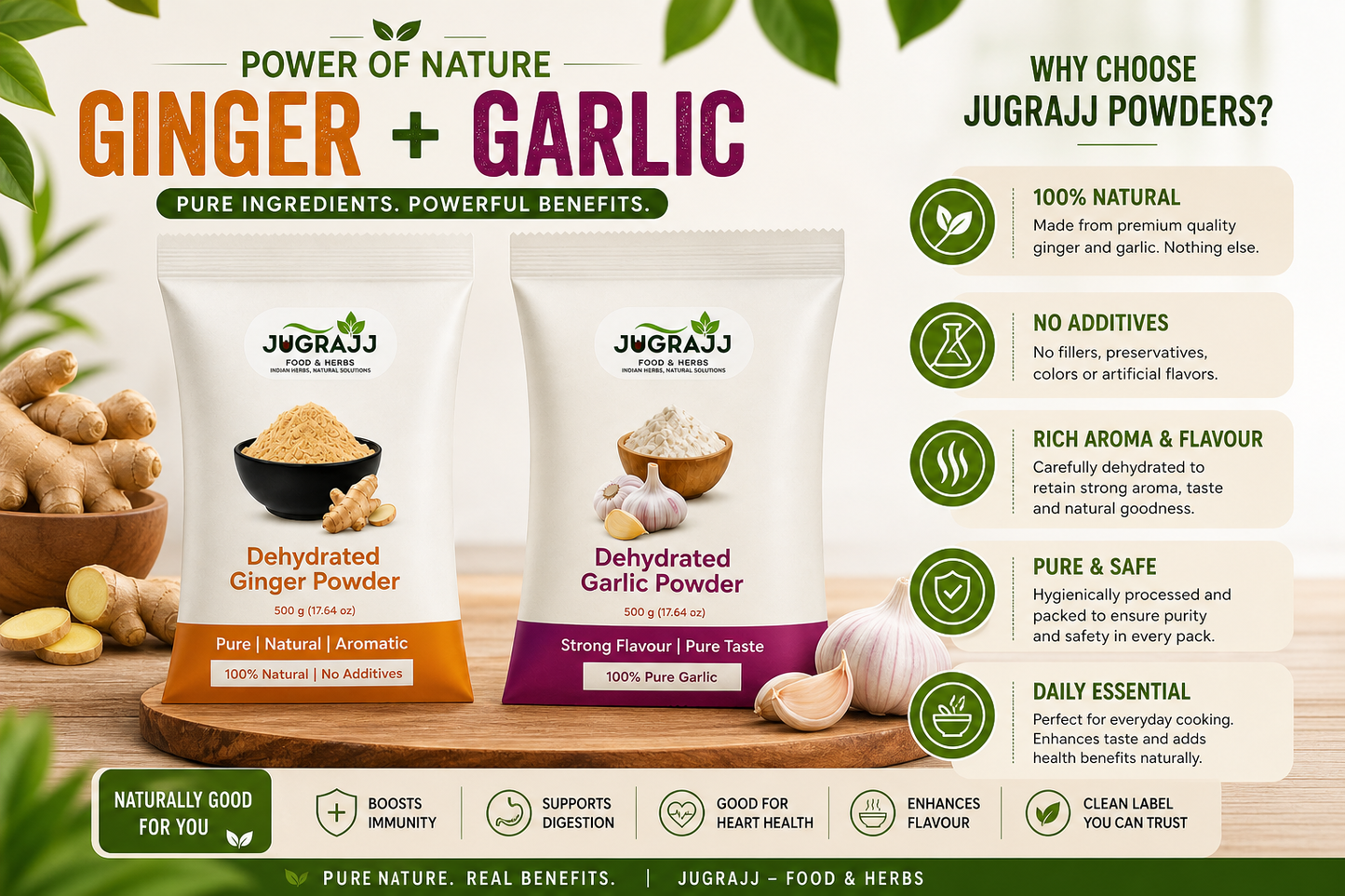 Daily Cooking combo - Ginger Powder & Garlic Powder