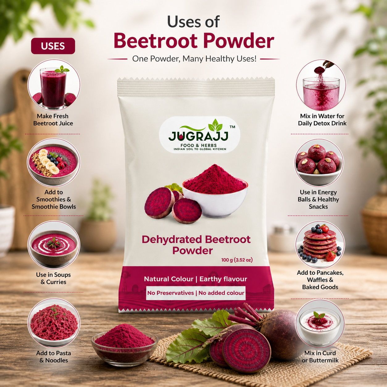 Dehydrated Beetroot Powder – 100% Pure & Natural