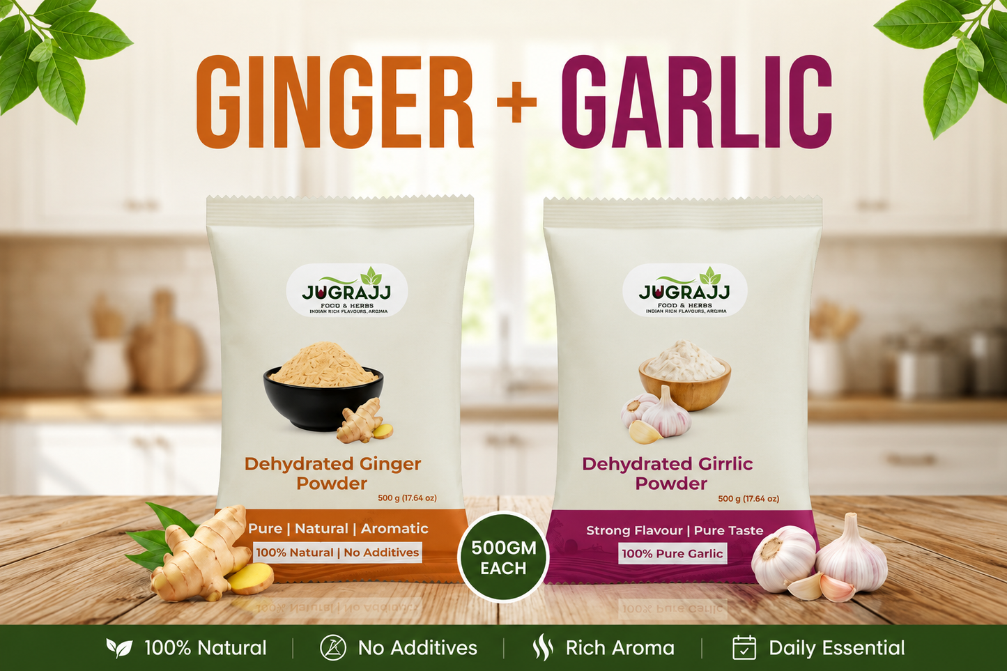 Daily Cooking combo - Ginger Powder & Garlic Powder